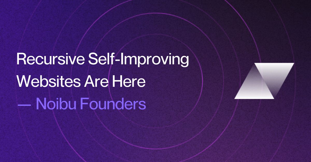 Noibu's purple announcement artwork about self-improving websites