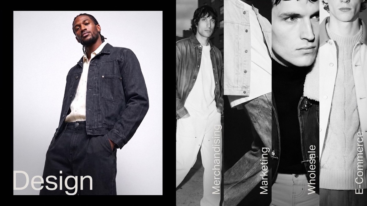 Raspberry AI launch-video artwork showing fashion images across design, merchandising, marketing, wholesale, and e-commerce